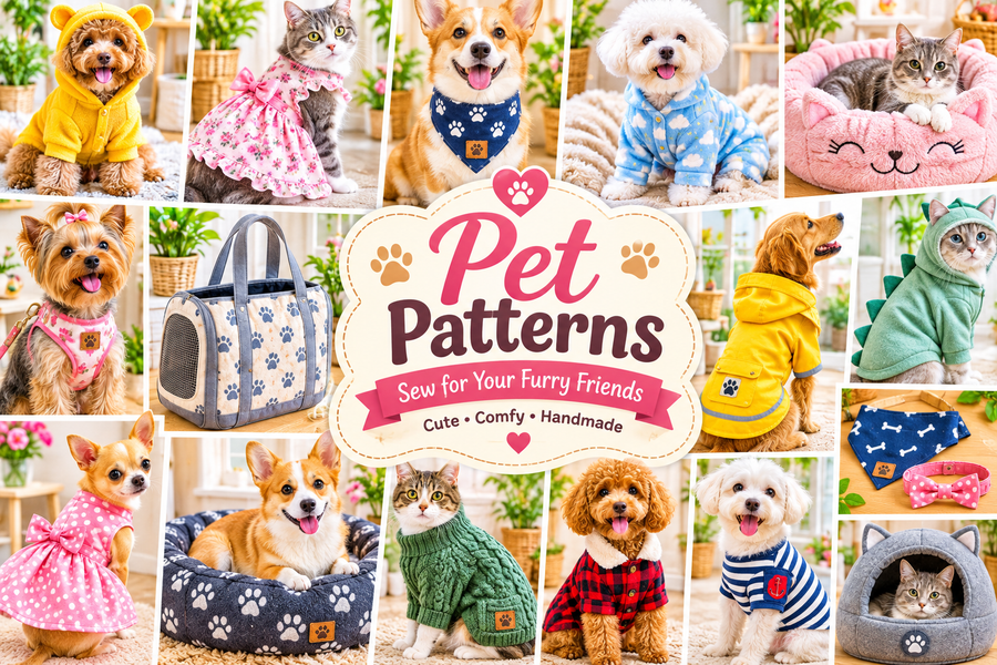600+ Sewing Patterns Bundle, Complete PDF Pattern Collection for Women Men & Kids, Dresses Tops Jackets Pants, Easy Sewing Projects