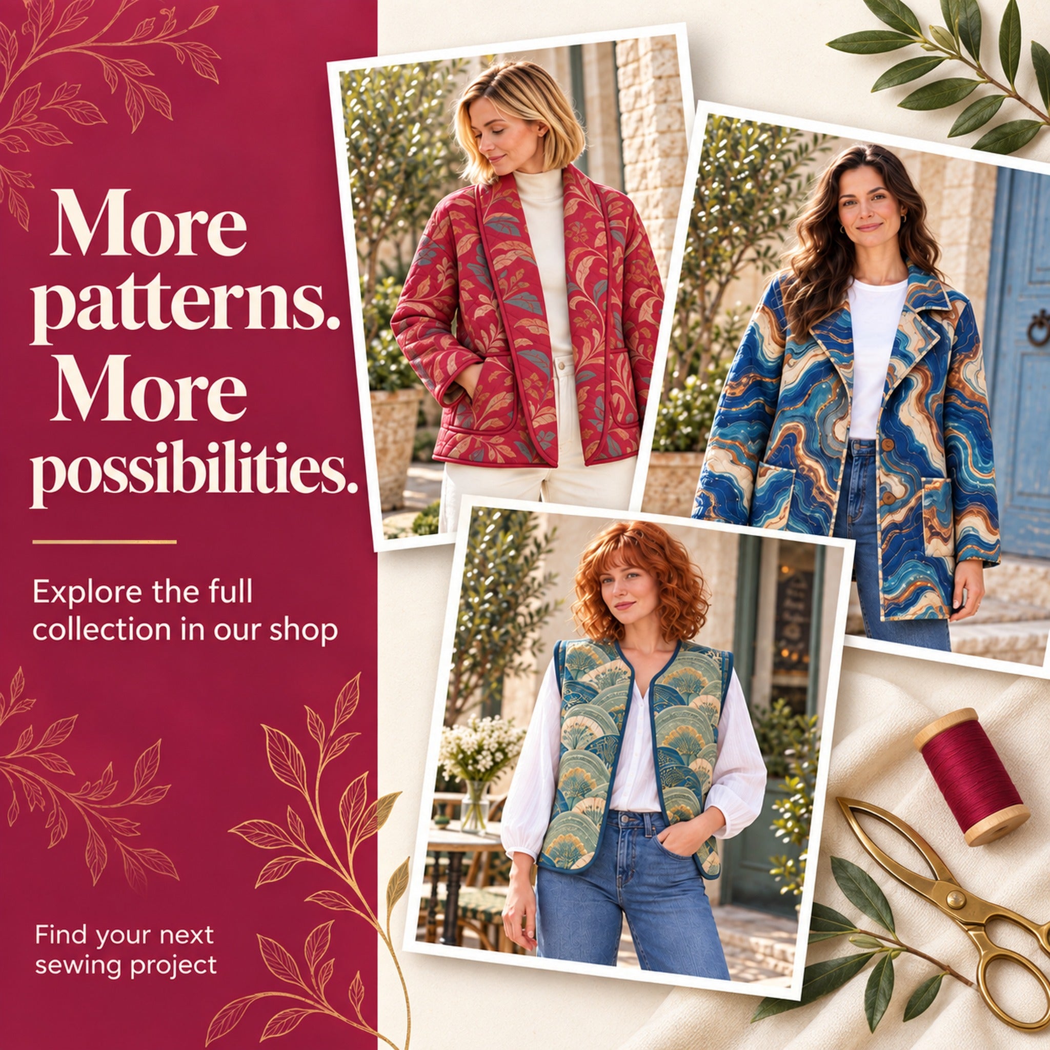 A collection of jacket and vest sewing projects