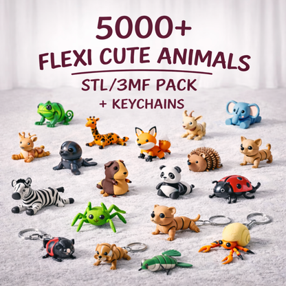 5000+ FLEXI Articulated Models, STL 3MF Bundle, Image Catalogue, 3D Print Files