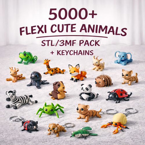 5000+ FLEXI Articulated Models, STL 3MF Bundle, Image Catalogue, 3D Print Files