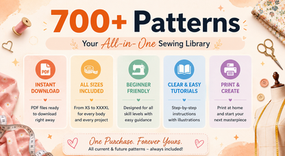 600+ Sewing Patterns Bundle, Complete PDF Pattern Collection for Women Men & Kids, Dresses Tops Jackets Pants, Easy Sewing Projects