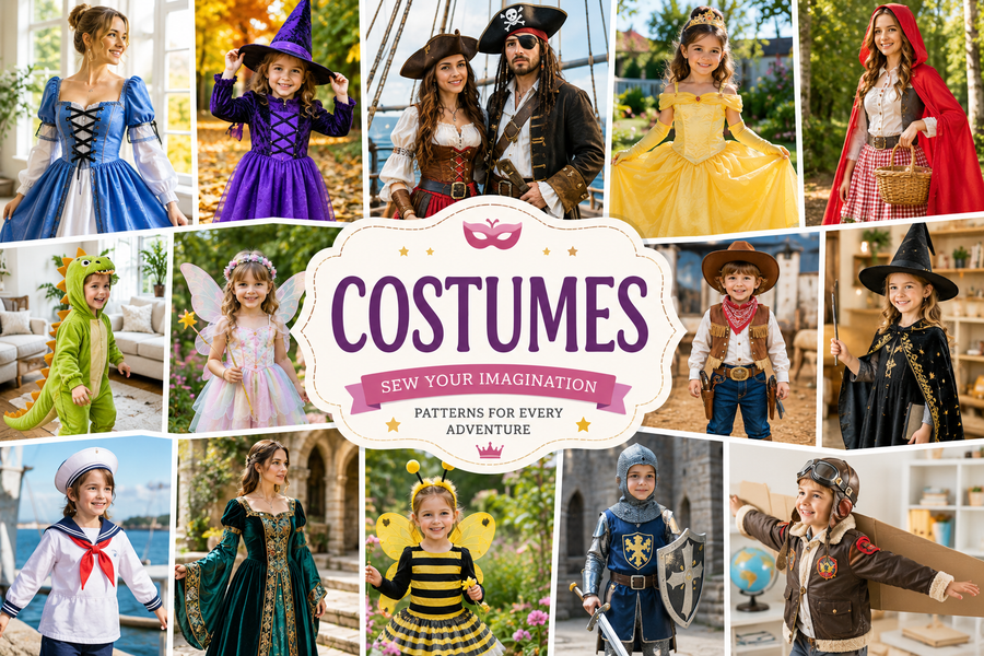 600+ Sewing Patterns Bundle, Complete PDF Pattern Collection for Women Men & Kids, Dresses Tops Jackets Pants, Easy Sewing Projects