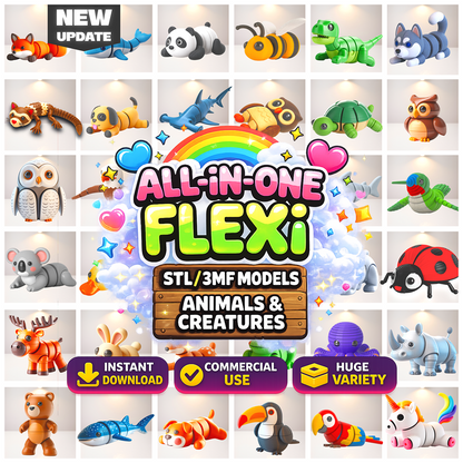 5000+ Flexi Articulated STL & 3MF Models Bundle | 3D Print Files