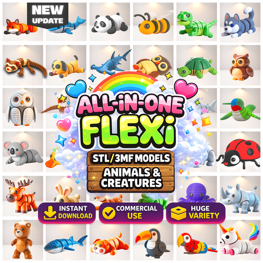 5000+ Flexi Articulated STL & 3MF Models Bundle | 3D Print Files