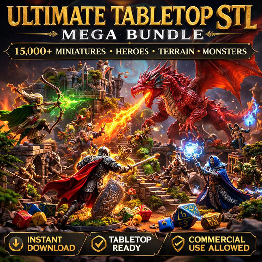 300,000+ D&D Miniatures STL Bundle, Tabletop RPG Models with Terrain Pack, 3D Print Files for Dungeons and Dragons