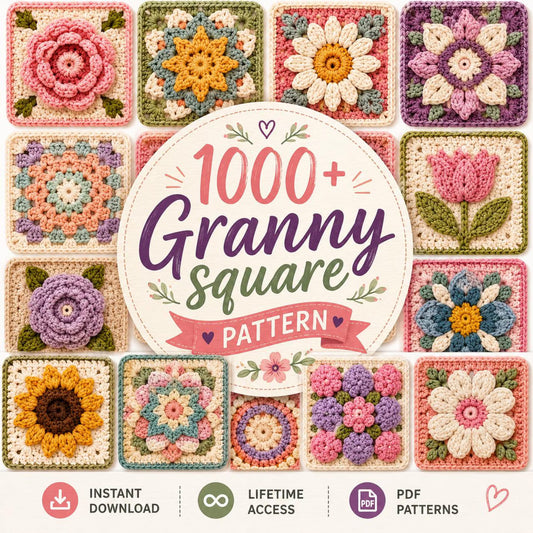 1000+ Crochet Granny Square Patterns | Flower Motifs, Blankets & Afghans PDF