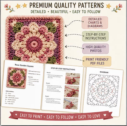 1000+ Crochet Granny Square Patterns | Flower Motifs, Blankets & Afghans PDF