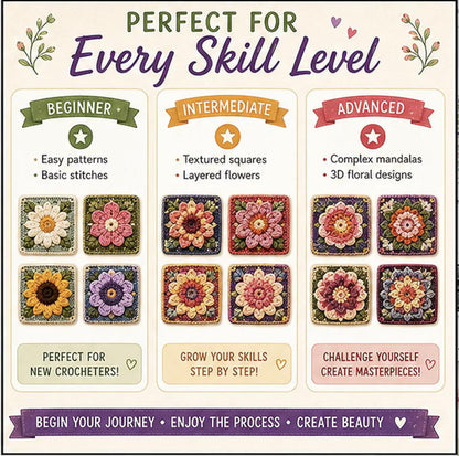 1000+ Crochet Granny Square Patterns | Flower Motifs, Blankets & Afghans PDF