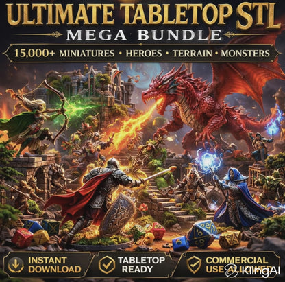 300,000+ D&D Miniatures STL Bundle, Tabletop RPG Models with Terrain Pack, 3D Print Files for Dungeons and Dragons